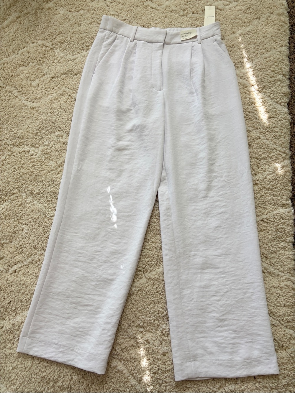 Abercrombie & Fitch Ultra High Waist Wide Leg Pants - white, - Picture 2 of 2